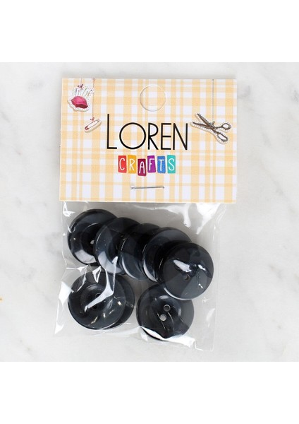 Loren Crafts 8'li Düğme Gri - 1129