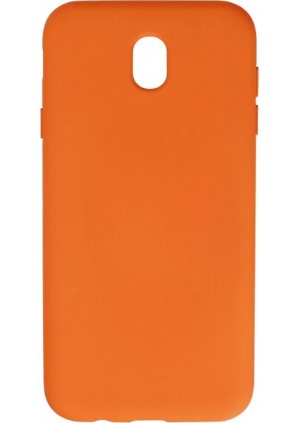 Samsung Galaxy J7 Pro / J730 Kılıf Nano Içi Kadife Silikon - Turuncu (K95)