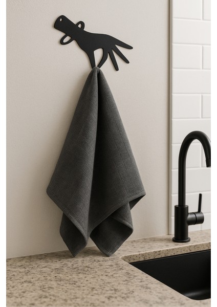 Figürlü Metal Duvar Askısı Mutfak Banyo Havlu Bez Askılığı Modern Dekoratif Duvar Kanca