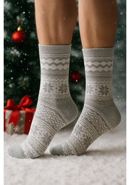 Erkek Yılbaşı Soket Çorap – Pamuklu, Desenli, Sıcak Tutan Noel Temalı 40-45 Numara fiyatları