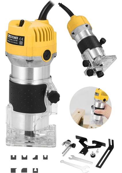 Alman 3000 Watt 6 Kademe Devir Ayarlı Formika Traşlama Freze Makinesi 6 mm Pens fiyatları