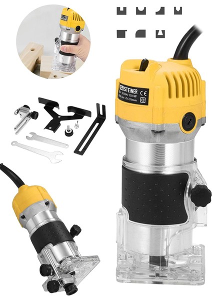 Alman 3000 Watt 6 Kademe Devir Ayarlı Formika Traşlama Freze Makinesi 6 mm Pens modelleri