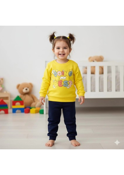 Kız Bebek Baskılı Çıt Çıtlı Alt Üst Ikili Gündelik Takım 6-18 Ay