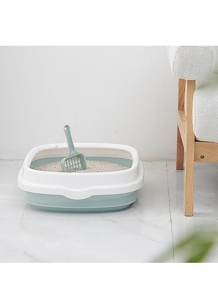 Yarı Kapalı Plastik Kedi Kum Kabı