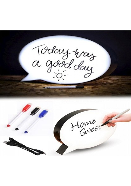 Mesaj Panosu Kalemle Yazılabilen Konuşma Balonu Görünümlü Işıklı