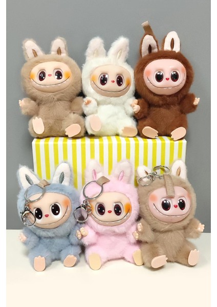 Mtxdpn Labubu Peluş Çanta Anahtarlık-Renkli