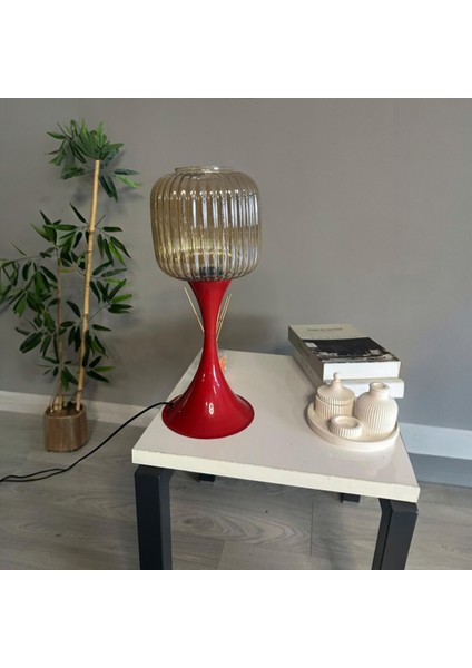 Soto Bal Rengi Cam Masa Lambası Dekoratif Abajur Çocuk Odası Başucu Lambası Okuma Lambası