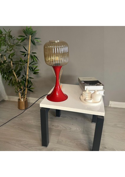 Soto Bal Rengi Cam Masa Lambası Dekoratif Abajur Çocuk Odası Başucu Lambası Okuma Lambası fırsatları