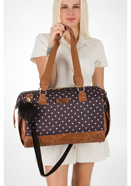 Bondit Hafif Kumaş Alaçatı Modeli Anne Bebek Çantası Bebek Bakım Çantası