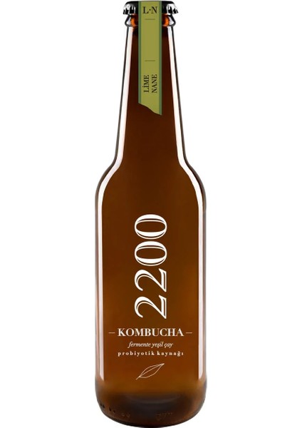 Buğz Kombucha 2200 Lime Nane Fermente Yeşil Çay (330 Ml)