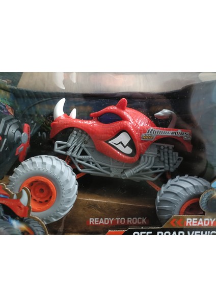 Rc Monster Truck Gergedan Tasarımlı Uzaktan Kumandalı Off-Road Araba Kırmızı