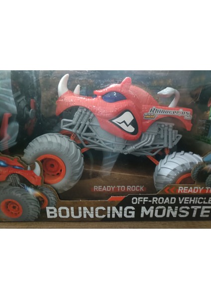 Rc Monster Truck Gergedan Tasarımlı Uzaktan Kumandalı Off-Road Araba Kırmızı modelleri