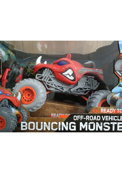 Rc Monster Truck Gergedan Tasarımlı Uzaktan Kumandalı Off-Road Araba Kırmızı fırsatları