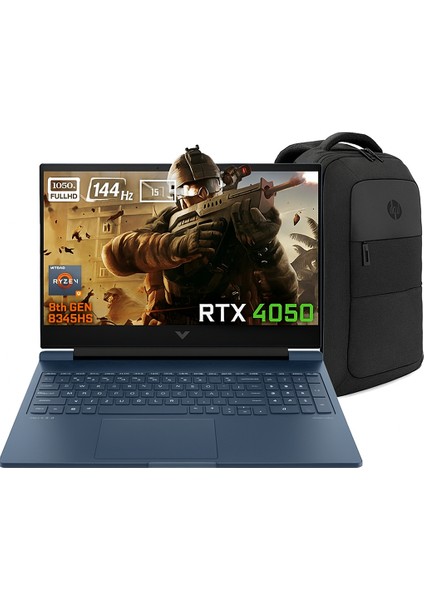 Victus 16-S1023NT Amd Ryzen 7-8845HS 9Z795EA FR142 24-Gbddr5 512 GB RTX4050 6gb 16.1 Inç 144Hz Full Hd Yok (Free Dos) Gaming Laptop + Çanta