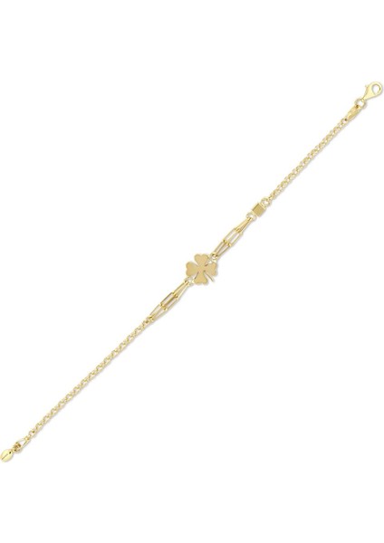 Altın Yonca Figürlü Bileklik - 14K