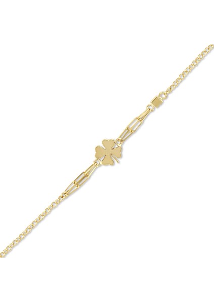 Altın Yonca Figürlü Bileklik - 14K fiyatları