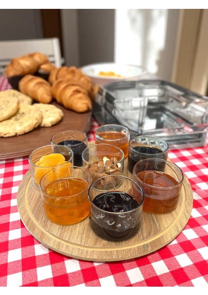 8 Adet 150 ml Borosilikat Yuvarlak Ahsap Fanus - Kapaksız Recellık-Kahvaltılık - ( 70 x 60 Mm) fiyatları