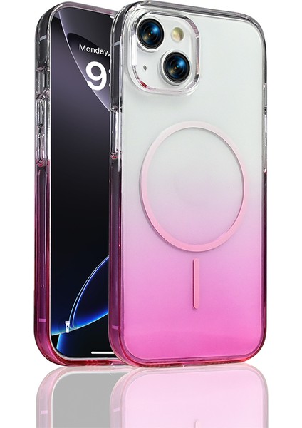 Apple Iphone 15 Kılıf Renk Geçişli Magsafeli Septik Silikon Kapak