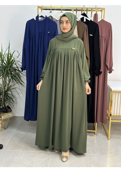 Şallı ve Üsten Robalı,kemerli Elbise Takım .hijap ,abaya (Hac ve Umre Için Uygundur) Yeşil fiyatları