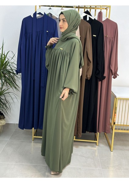 Şallı ve Üsten Robalı,kemerli Elbise Takım .hijap ,abaya (Hac ve Umre Için Uygundur) Yeşil fırsatları