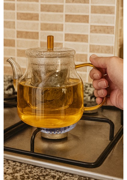 Cam Kapaklı ve Demlikli, Gold Saplı Borosilikat Cam Demlik 900 ml fiyatları