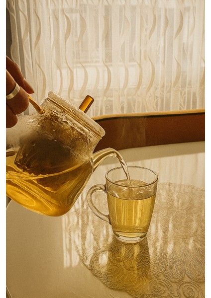 Cam Kapaklı ve Demlikli, Gold Saplı Borosilikat Cam Demlik 900 ml modelleri