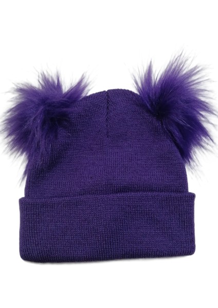 Kız Bebek Çift Ponponlu Triko Bere Standart 0-3 Yaş fiyatları