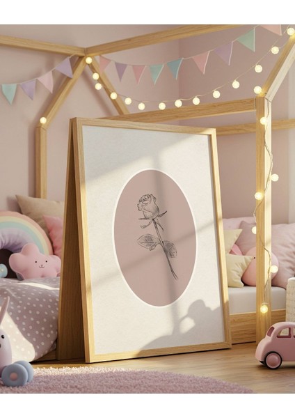 Vintage Tek Gül Dijital Baskı Vintage Poster (Çerçevesiz)