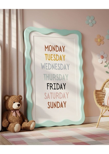 Ingilizce Haftanın Günleri Dijital Baskı Poster V6 (Çerçevesiz)