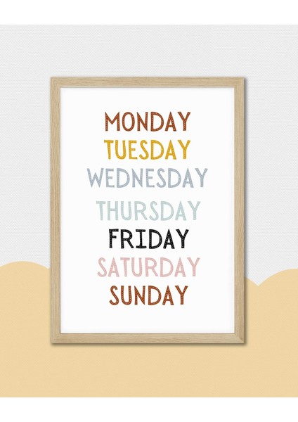 Ingilizce Haftanın Günleri Dijital Baskı Poster V6 (Çerçevesiz) indirimleri