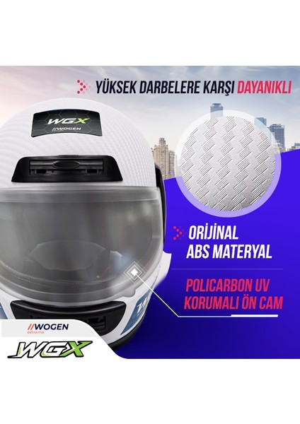 Fullface Kask Karbon Beyaz-Yeşil (Xl) fırsatları