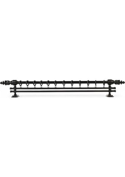 Modern Demonte Başlıklı Çift Raylı Ahşap Rustik Perde Askısı fiyatları