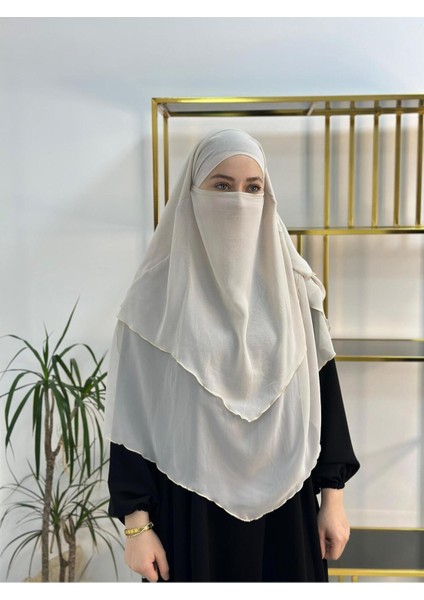 Tesettür Şifon Sufle,hazır Peçeli, Khımar ,hicap,bej fiyatları