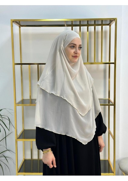 Tesettür Şifon Sufle,hazır Peçeli, Khımar ,hicap,bej modelleri
