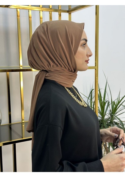 Ithal Kumaş Çıtçıtlı Hazır Şal Iki Sekılde Kullanılır Camel Renk