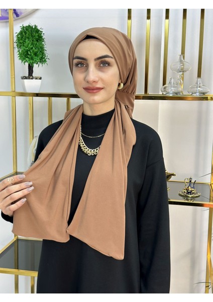 Ithal Kumaş Çıtçıtlı Hazır Şal Iki Sekılde Kullanılır Camel Renk modelleri