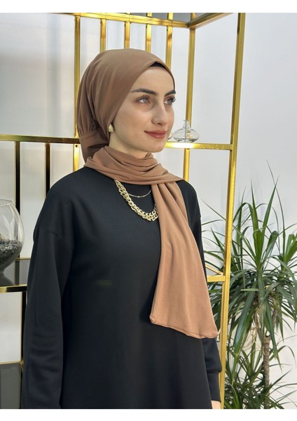 Ithal Kumaş Çıtçıtlı Hazır Şal Iki Sekılde Kullanılır Camel Renk