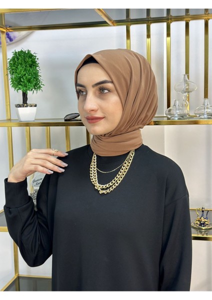 Ithal Kumaş Çıtçıtlı Hazır Şal Iki Sekılde Kullanılır Camel Renk