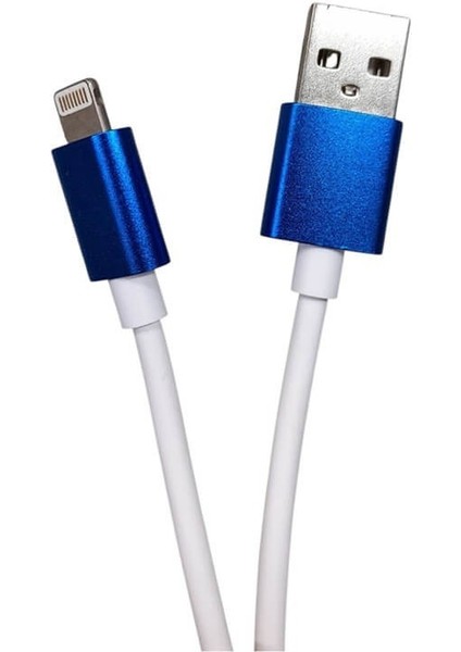 iPhone 7 8 x Xs Xr 11 12 13 14 Pro Max Plus Hızlı Şarj Kablosu 2 Amper USB To Lightning - Mavi