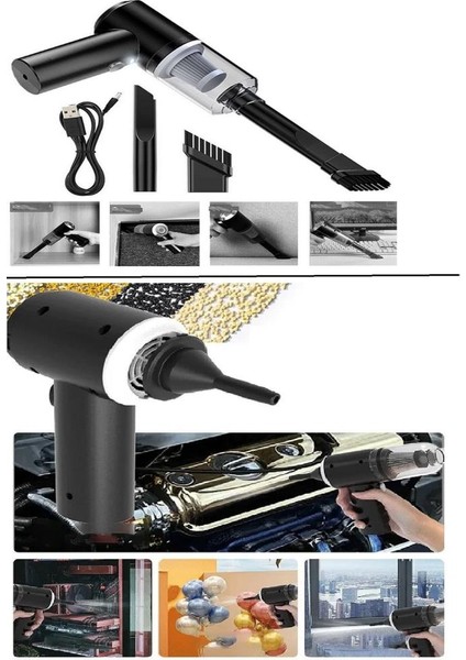 120 W Şarjlı El Süpürgesi Çekme – Üfleme Özellikli Ev Araba Klavye Süpürgesi (800800) fiyatları