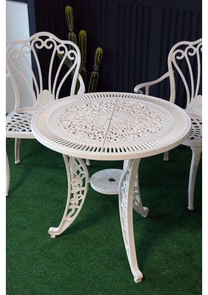 Istanbul Masa Takımı Ø75 cm Yuvarlak Masa + 3 Adet Istanbul Koltuk Ferforje Görünümlü Set modelleri
