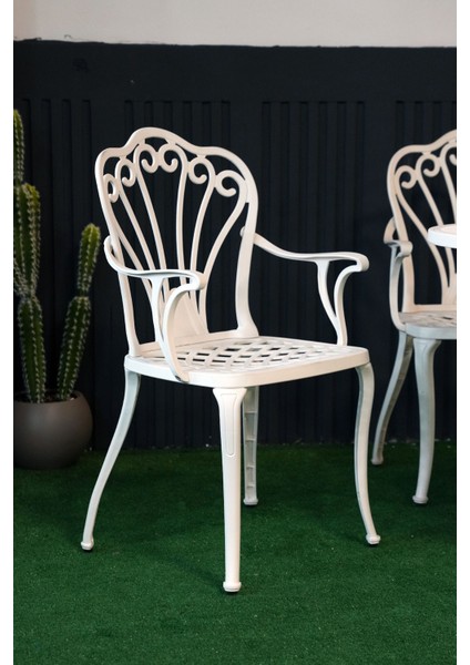 Istanbul Masa Takımı Ø75 cm Yuvarlak Masa + 3 Adet Istanbul Koltuk Ferforje Görünümlü Set indirimleri