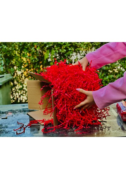 Nar Çiçeği Kırpık Kağıt 500 gr | Z Zigzag Kutu Dolgu ve Süsleme Kağıdı | Hediye Kutusu Için