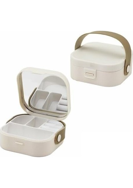 Taşınabilir Mini Takı ve Makyaj Kutusu – Aynalı, Çok Bölmeli, Kompakt Organizer fırsatları