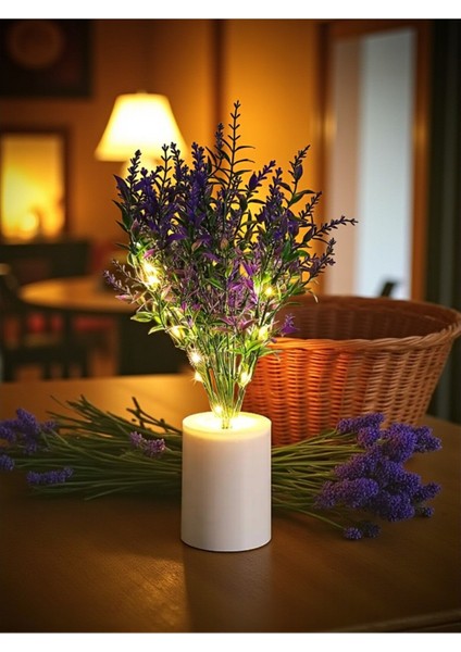 Mor Renk Lavanta Tasarımlı Dekoratif LED Işıklı Lamba fırsatları