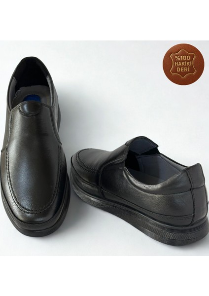 Erkek Hakiki Deri Ortapedik Ultra Rahat Jelli Siyah Günlük Baba Ayakkabısı modelleri