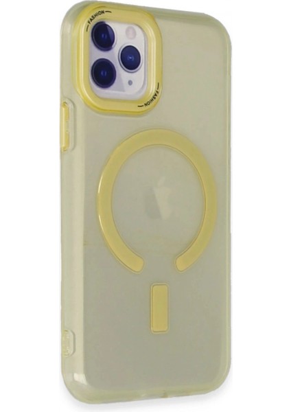 iPhone 11 Pro Max Kılıf Troy Magsafe Kapak - Sarı (K95)