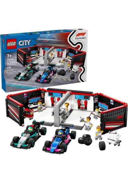 60444 LEGO City F1 Garajı ve Mercedes-Amg ve Alpine Arabaları 678 Parça +7 Yaş indirimleri