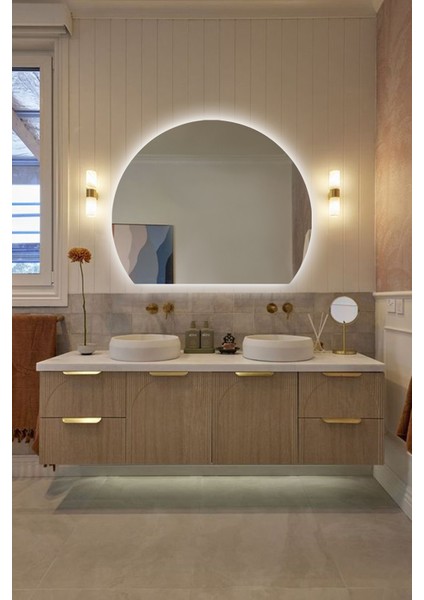 Premium LED Işıklı Şık ve Zarif Ayna Modern Tasarım Duvar Aynası Banyo Aynası indirimleri