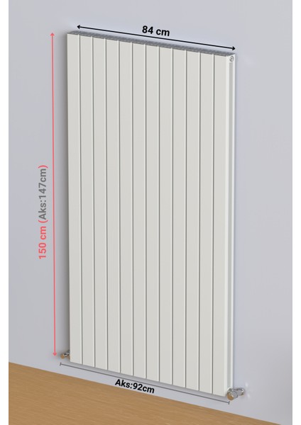 Argus Alüminyum Radyatör 150CM x 84CM (12 Dilimli) Kırık Beyaz fiyatları